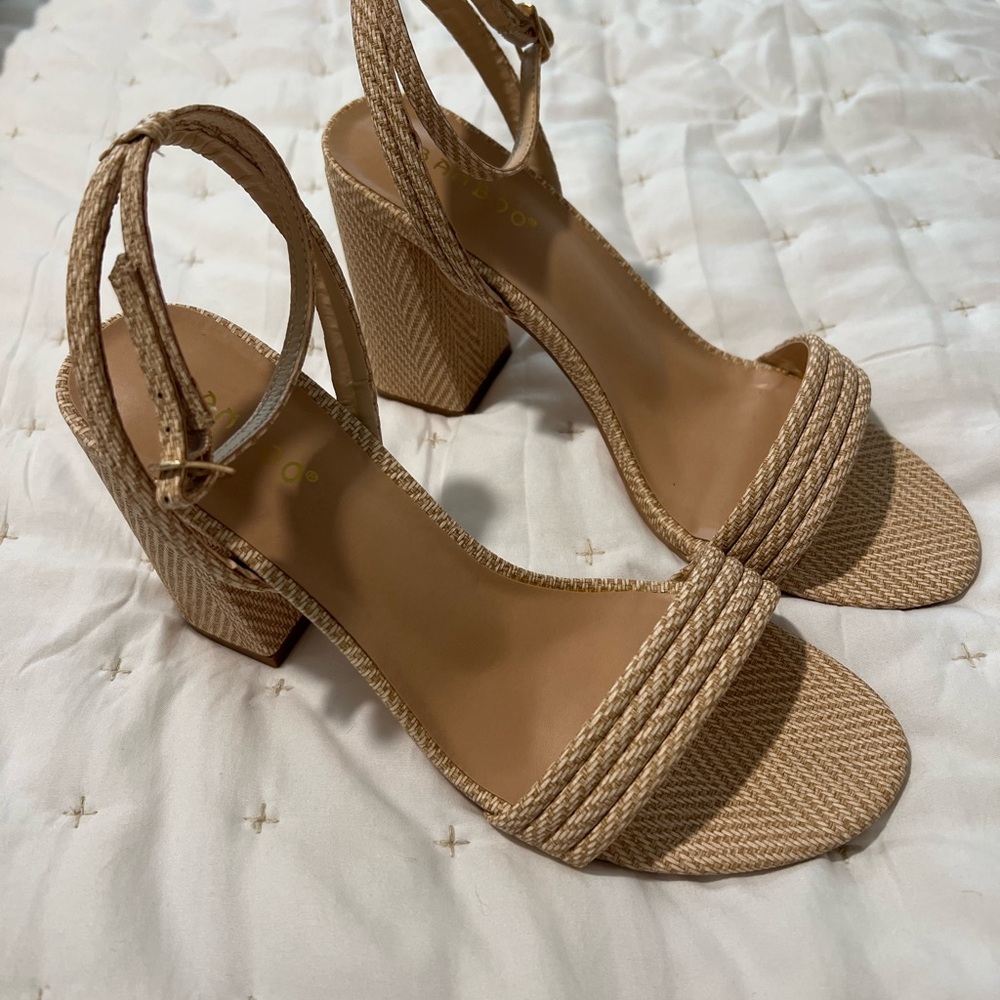 BAMBOO Tan Woven Women's Sandals